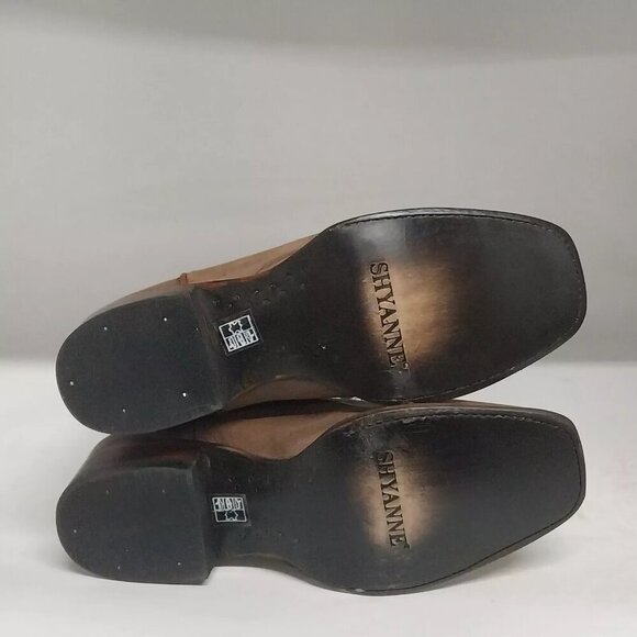 NEW SHYANNE Darby BBW198 Brown Square Toe Mid Calf Western Boots Size 7 M - Picture 8 of 10